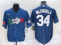 Men's Los Angeles Dodgers Fernando Valenzuela #34 Blue Stitched Baseball Jerseys