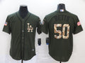 Men's Los Angeles Dodgers Mookie Betts #50 Army Green Player Jerseys