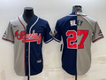 Men's Atlanta Braves Austin Riley #27 Gray/Navy Replica Player Jerseys