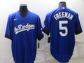 Men's Los Angeles Dodgers Freddie Freeman #5 Blue Stitched Jerseys