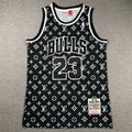 Michael Jordan #23 Chicago Bulls Mitchell & Ness Black Luxury Monogram All-Over Print 1997-98 Hardwood Classics Swingman Jersey