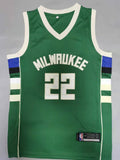 Men's Milwaukee Bucks Khris Middleton #22 Green Fast Break Road Replica Jerseys