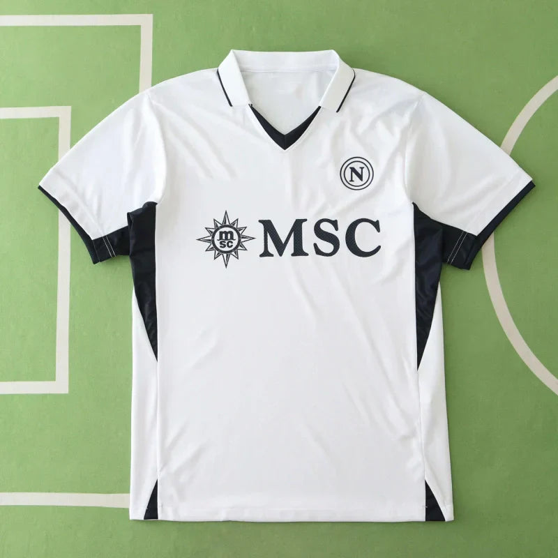 SSC Napoli Away Jersey 2024/25 – Fan Version | White & Black Football Kit