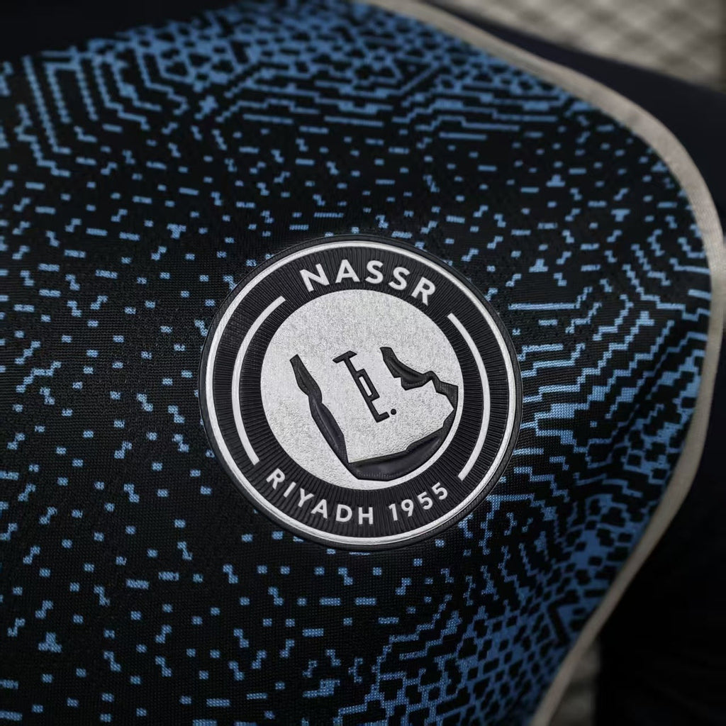 2025/26 Al-Riyadh FC Away Player Version Jersey -  Navy Blue Mosaic Pixel Pattern - KAFD Sponsor