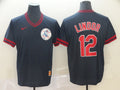 Men's Cleveland Guardians Francisco Lindor #12 Navy Authentic Baseball Jerseys