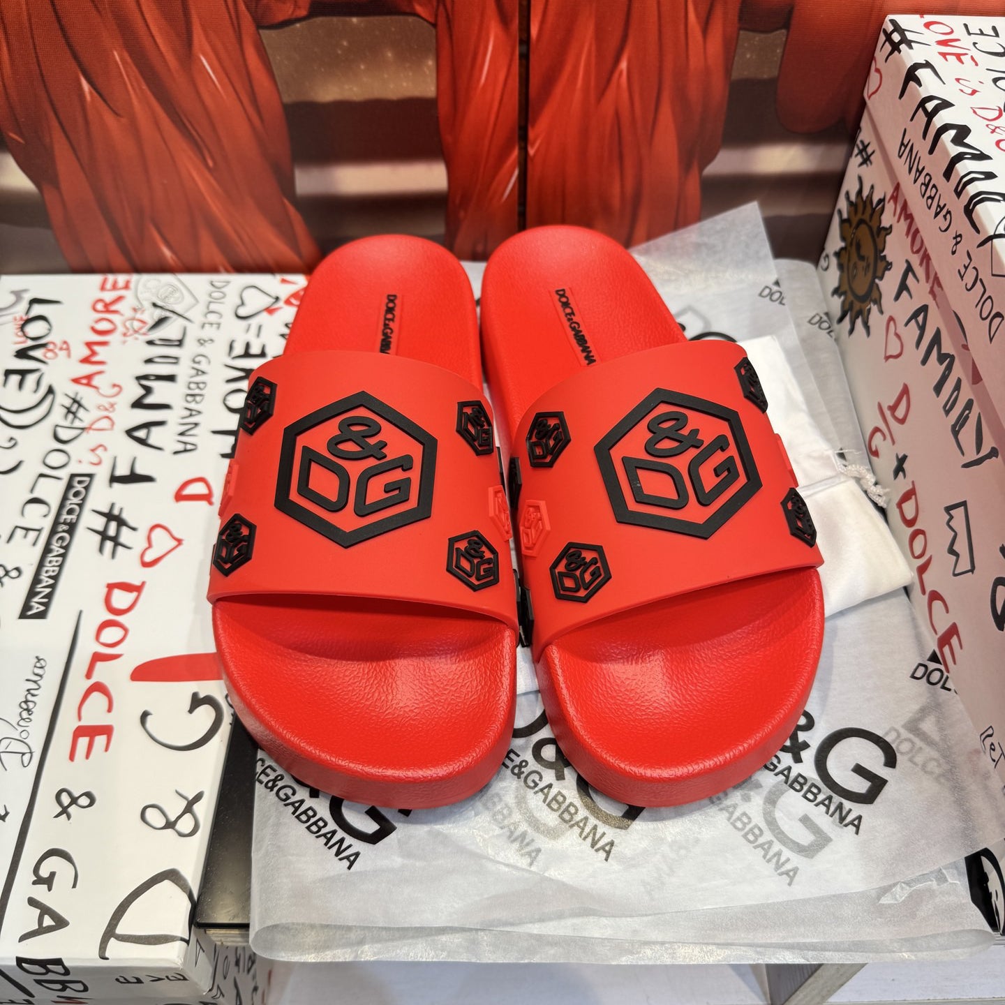 Dolce & Gabbana D&G Logo Print Slide Sandals – Unisex Couple's Summer Slippers
