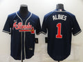 Men's Atlanta Braves Ozzie Albies #1 Navy Replica Player Jerseys