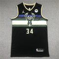 Men's Milwaukee Bucks Giannis Antetokounmpo #34 Black Replica Player Jerseys
