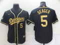 Men's Los Angeles Dodgers Corey Seager #5 Black Replica Player Jerseys