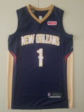 Men's New Orleans Pelicans Zion Williamson #1 NBA Dark Blue Swingman Jerseys