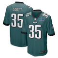 Men's Philadelphia Eagles Boston Scott #35 Midnight Green Super Bowl LVII Patch Game Jerseys