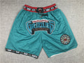 Men's Memphis Grizzlies Green Embroidered Pocket Basketball Shorts1