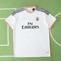 Real Madrid CF Home Retro Fan Version Jersey 2013/14 – White Football Shirt with Orange & Black Trim