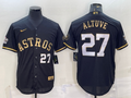 Men's Houston Astros Jose Altuve #27 Black Replica Authentic Jerseys