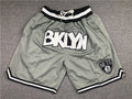 Men's Brooklyn Nets Gray Basketball Retro Shorts1