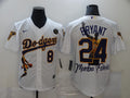 Men's Los Angeles Dodgers Kobe Bryant #8-24 White Replica Game Jerseys