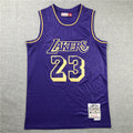 LeBron James #23 Los Angeles Lakers Purple 2018-19 Chinese New Year Gold Maze Mitchell & Ness Hardwood Classics Swingman Jersey