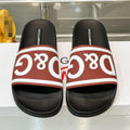 Dolce & Gabbana D&G Logo Print Slide Sandals – Unisex Couple's Summer Slippers