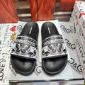 Dolce & Gabbana D&G Logo Print Slide Sandals – Unisex Couple's Summer Slippers