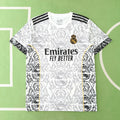 Real Madrid 2024/25 White Royal Crest Pattern Concept Jersey – Baroque Heritage Adidas Fan Version