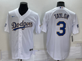 Men's Los Angeles Dodgers Chris Taylor #3 White Stitched Jerseys