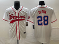 Men's Atlanta Braves Matt Olson #28 White Replica Player Jerseys Joint Edition
