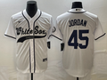 Men's Chicago White Sox Michael Jordan #45 White Replica Player Jerseys Joint Edition
