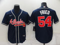 Men's Atlanta Braves Max Fried #54 Navy Replica Player Jerseys