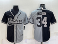 Men's Las Vegas Raiders Bo Jackson #34 Black/Gray Game Jerseys Joint Edition