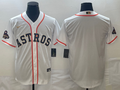 Men's Houston Astros White 2023 Gold Collection Replica Blank Jerseys