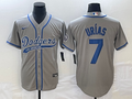 Men's Los Angeles Dodgers Julio Urias #7 Gray Player Jerseys Joint Edition