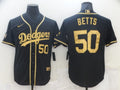 Men's Los Angeles Dodgers Mookie Betts #50 Black Game Player Jerseys