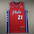 Men's Philadelphia 76ers Joel Embiid #21 NBA Red Replica Jerseys