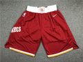 Men's Houston Rockets Red Throwback Basketball Shorts1