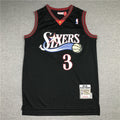 Men's Philadelphia 76ers Allen Iverson #3 Black Throwback Swingman Jerseys