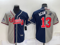 Men's Atlanta Braves Ronald Acuna Jr. #13 Navy/Gray Stitched Jerseys
