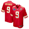 Men's Kansas City Chiefs JuJu Smith-Schuster #9 Red Super Bowl LVII Patch Game Jerseys