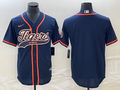 Men's Detroit Tigers Navy Blank Replica Jerseys Joint Edition