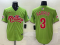 Men's Philadelphia Phillies Bryce Harper #3 Green Game Jerseys