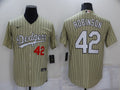Men's Los Angeles Dodgers Jackie Robinson #42 Gold Replica Baseball Jerseys