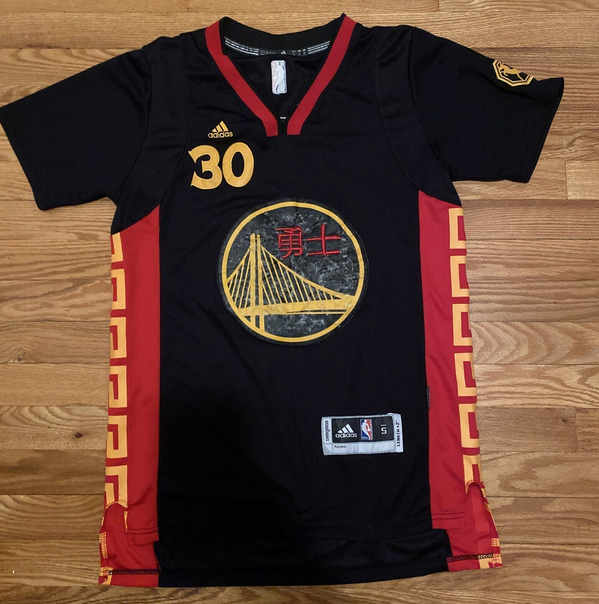 Stephen Curry #30 Golden State Warriors Adidas 2015-16 Chinese New Year Short Sleeve "勇士" Bay Bridge Limited Edition Jersey