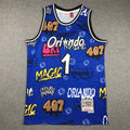 Men's Orlando Magic Penny Hardaway #1 Blue Swingman Graffiti Edition Jerseys