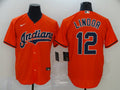 Men's Cleveland Guardians Francisco Lindor #12 Orange Replica Baseball Jerseys