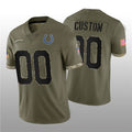 Custom1 Indianapolis Colts ACTIVE PLAYER 2022 Olive Salute To Service Limited Stitched Jerseys Football Jerseys
