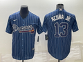 Men's Atlanta Braves Ronald Acuna Jr. #13 Blue Replica Baseball Jerseys