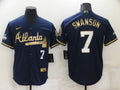 Men's Atlanta Braves Dansby Swanson #7 Navy Fashion Stitched Jerseys