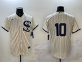 Men's Chicago White Sox Yoan Moncada #10 Cream Replica Player Jerseys