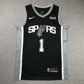 Men's San Antonio Spurs Victor Wembanyama #1 Black 2022/23 Swingman Jerseys - Icon Edition