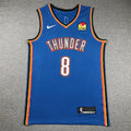 Men's Oklahoma City Thunder Jalen Williams #8 Blue Swingman Jerseys - Icon Edition