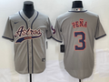 Men's Houston Astros Jeremy Pena #3 Gray Replica Jerseys Joint Edition